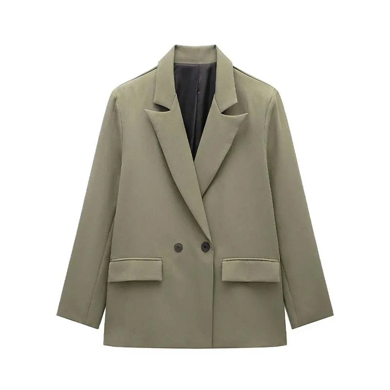SleekForm Double-Breasted Loose Blazer