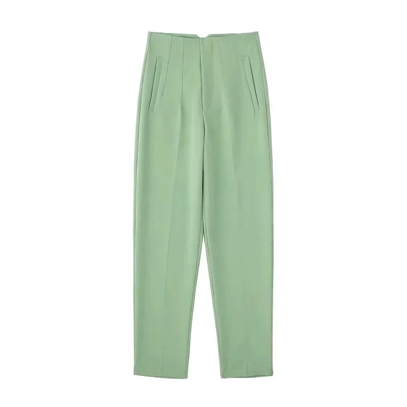 Chic Office Essentials: High-Waisted Pencil Trousers for Women – Formal Pants