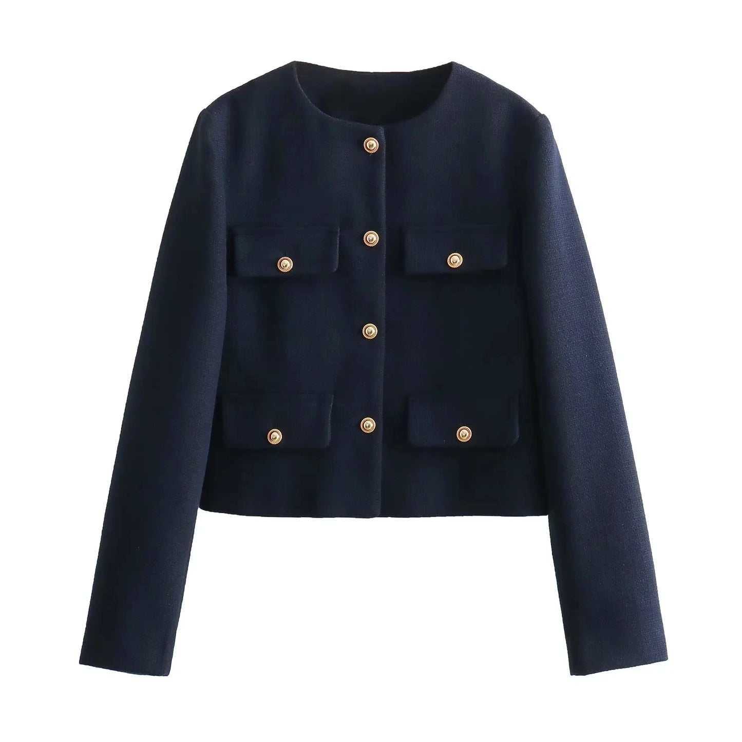 ChicCrop Elegant Button-Up Short Coat