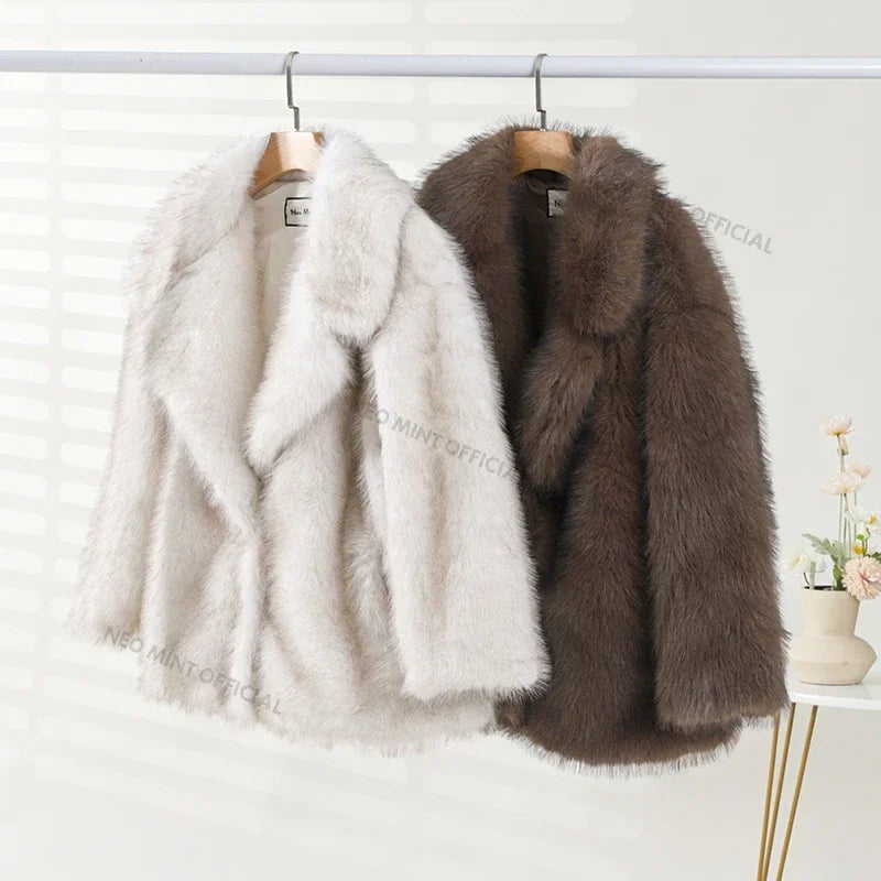 NeoMint Luxe Gradient Faux Fur Coat