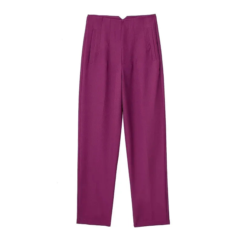 Chic Office Essentials: High-Waisted Pencil Trousers for Women – Formal Pants