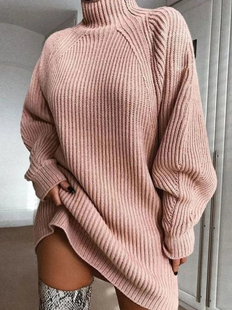 CozyChic Turtleneck Sweater Dress