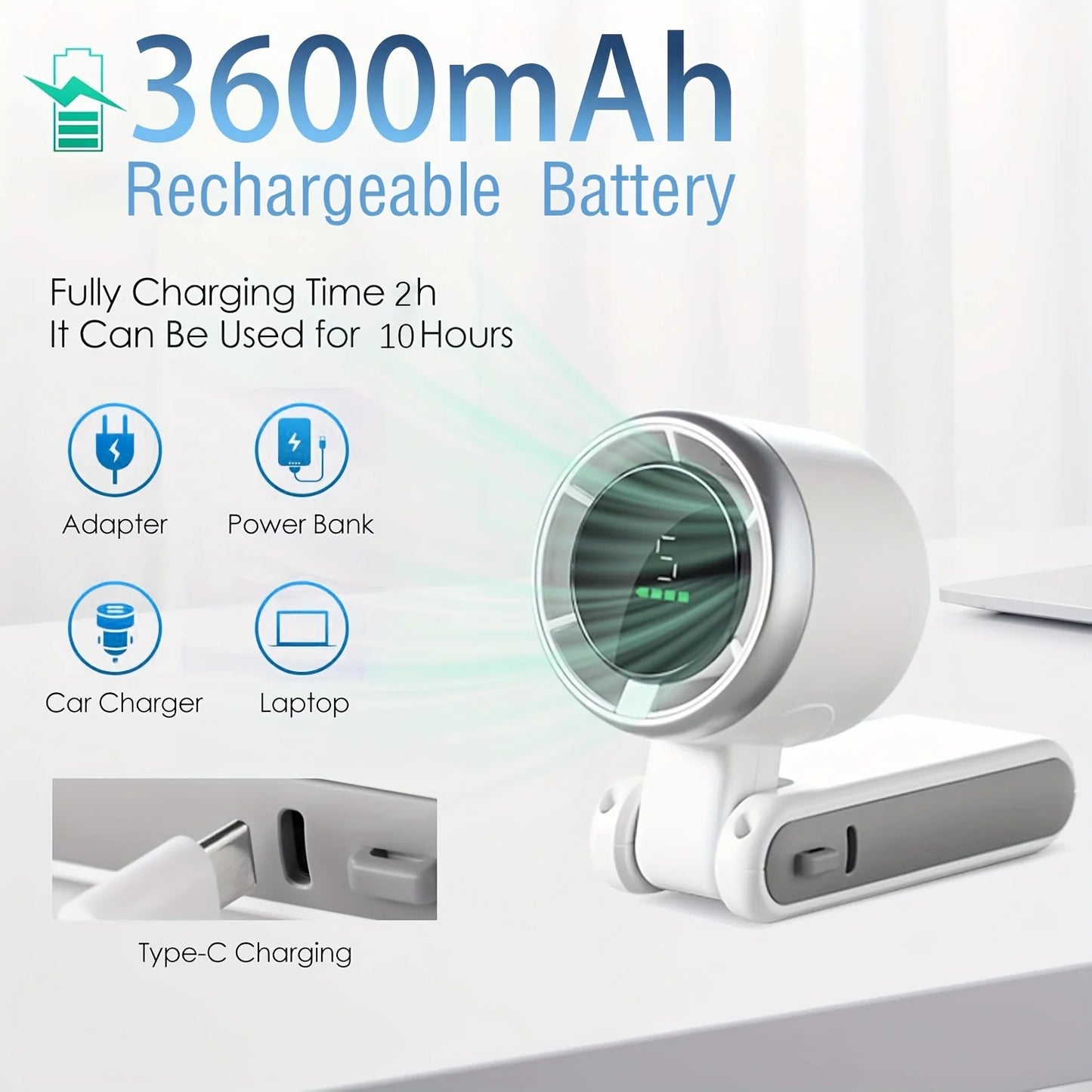 BreezeFlex™ 180° Foldable Turbo Neck Fan - Small But Mighty - Hands-Free Cooling, Anywhere You Go