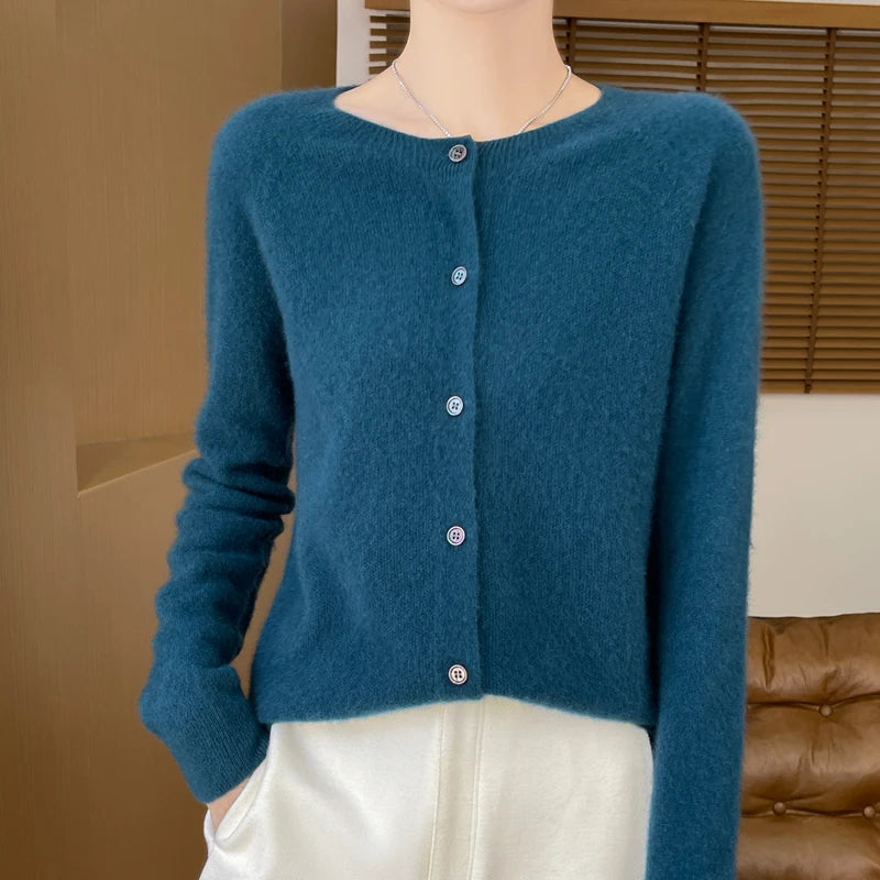 Pure Merino Wool Long Sleeve Cardigan