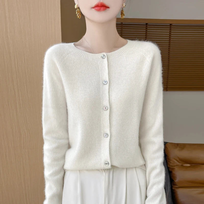 Pure Merino Wool Long Sleeve Cardigan