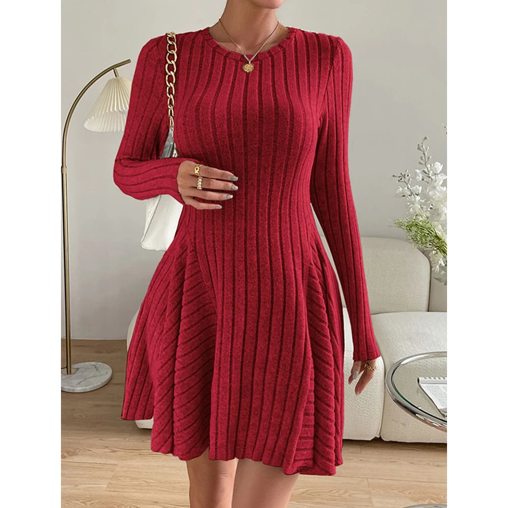 AutumnAura Women's Elegant Mini Wrap Dress