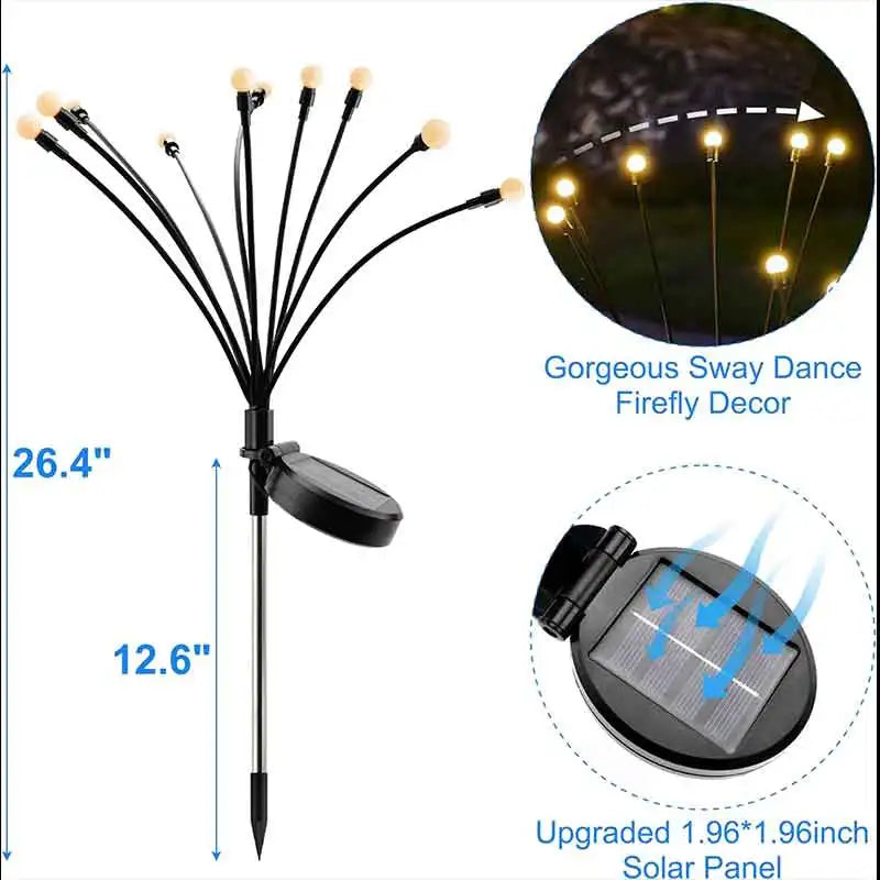 LumiGlow Solar Firefly Garden Lights – Waterproof, Vibrant & Wind-Swaying Outdoor Magic