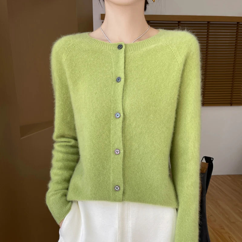 Pure Merino Wool Long Sleeve Cardigan