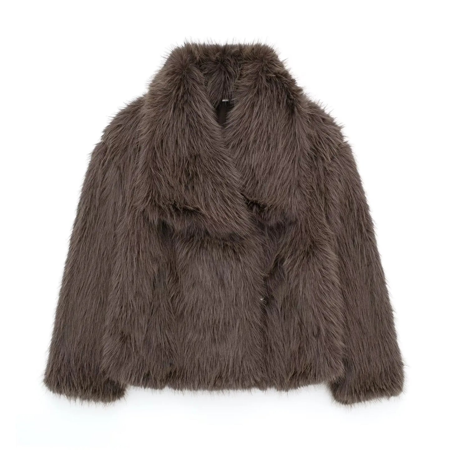 FauxChic Cropped Faux Fur Jacket
