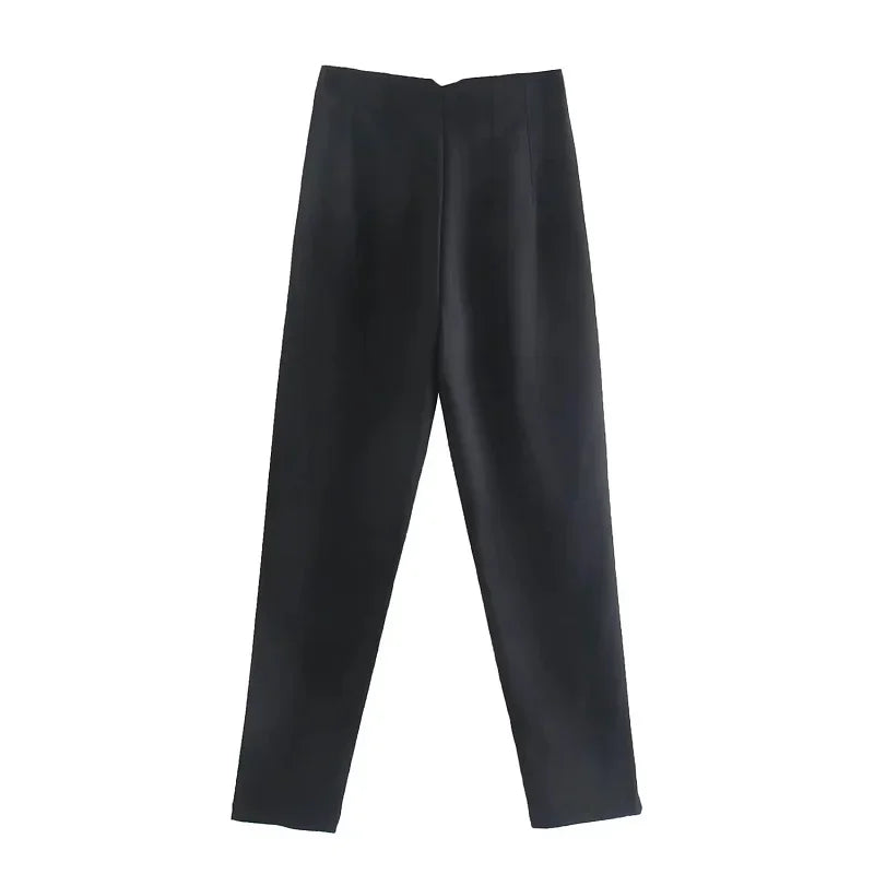 Chic Office Essentials: High-Waisted Pencil Trousers for Women – Formal Pants