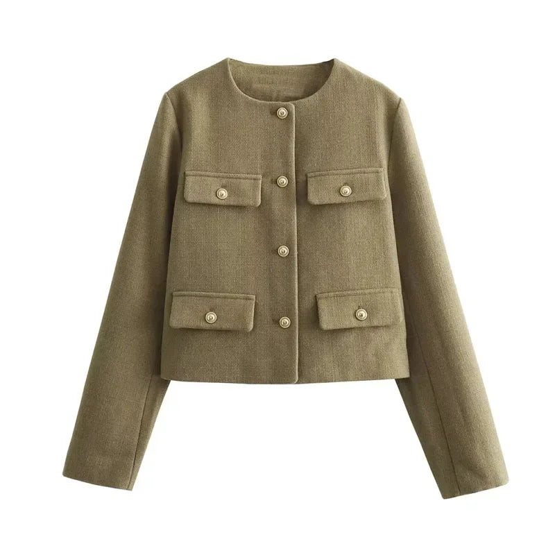 ChicCrop Elegant Button-Up Short Coat