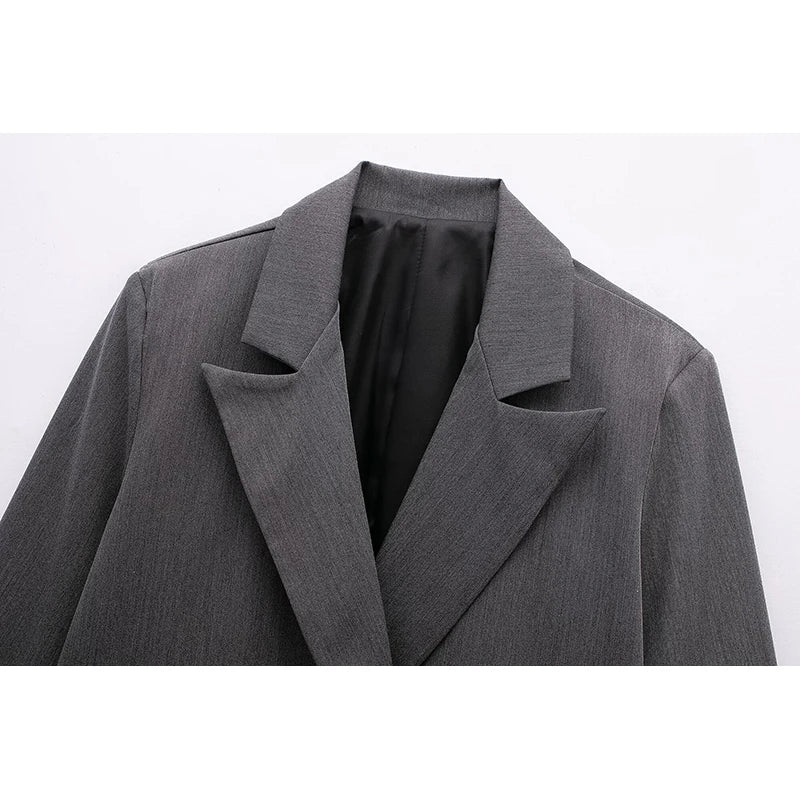 SleekForm Double-Breasted Loose Blazer
