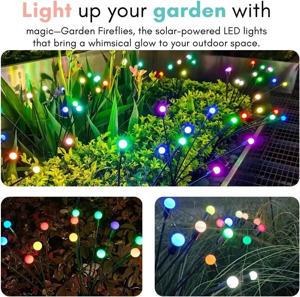 LumiGlow Solar Firefly Garden Lights – Waterproof, Vibrant & Wind-Swaying Outdoor Magic
