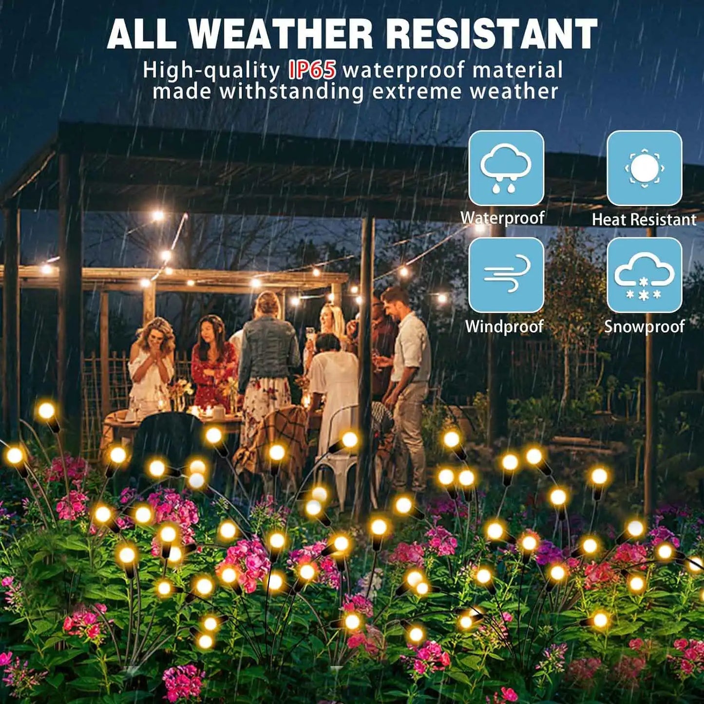 LumiGlow Solar Firefly Garden Lights – Waterproof, Vibrant & Wind-Swaying Outdoor Magic
