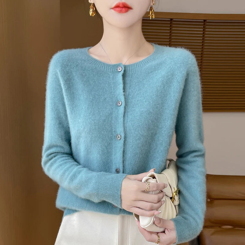 Pure Merino Wool Long Sleeve Cardigan
