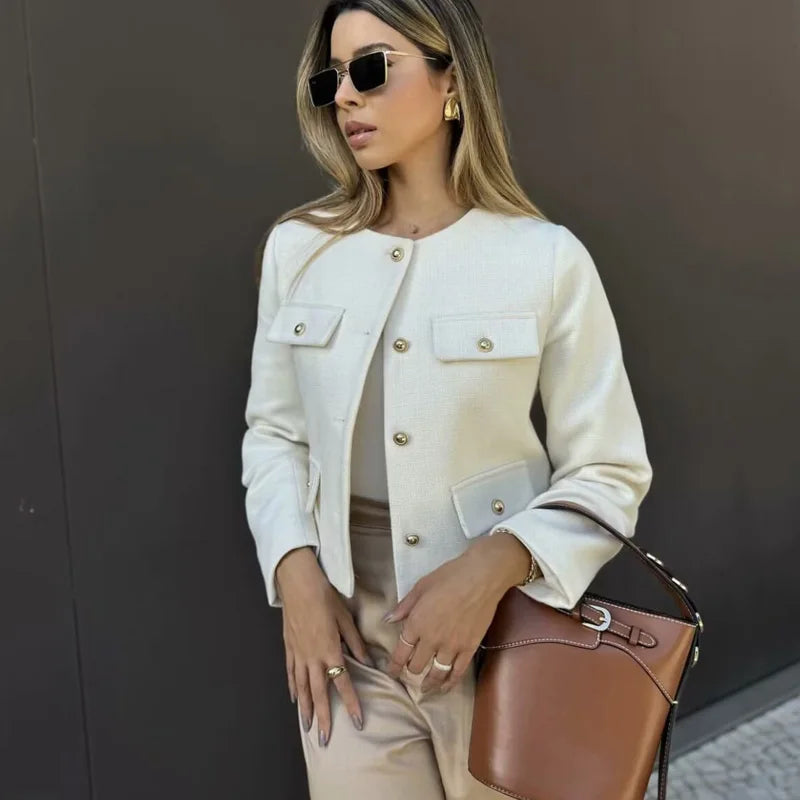 ChicCrop Elegant Button-Up Short Coat