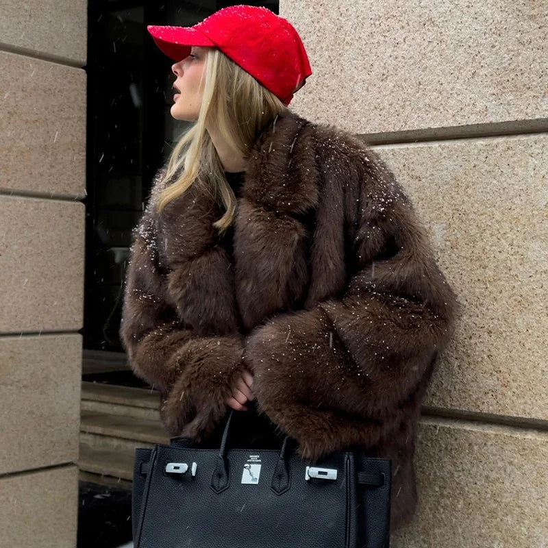 NeoMint Luxe Gradient Faux Fur Coat