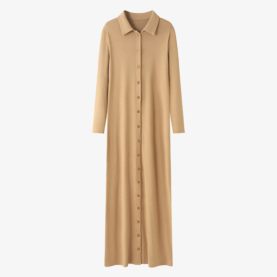 Serene Edge - Ribbed Maxi Dress