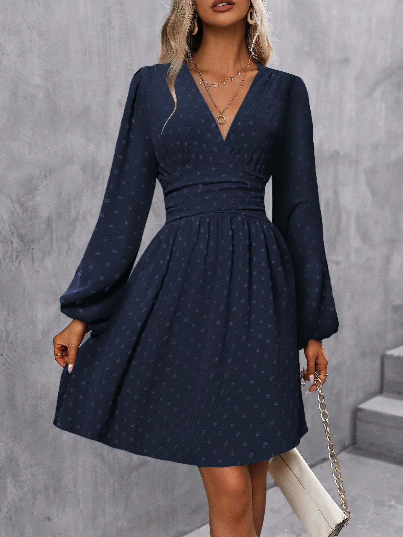 LanternGlow Jacquard Mini Dress