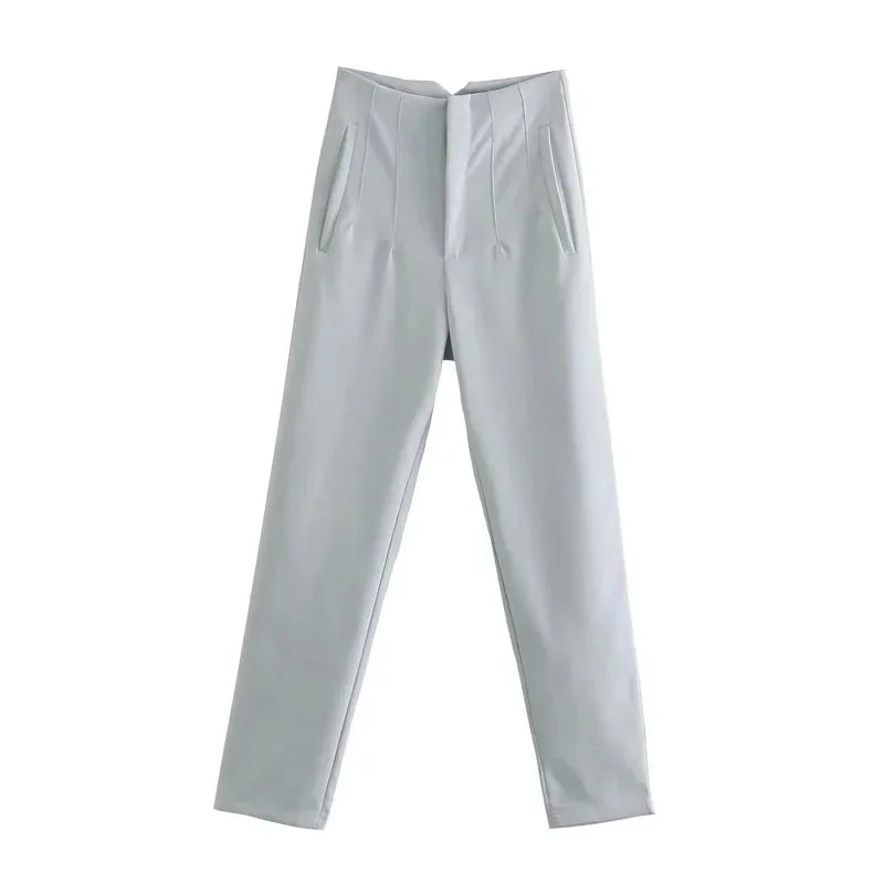 Chic Office Essentials: High-Waisted Pencil Trousers for Women – Formal Pants