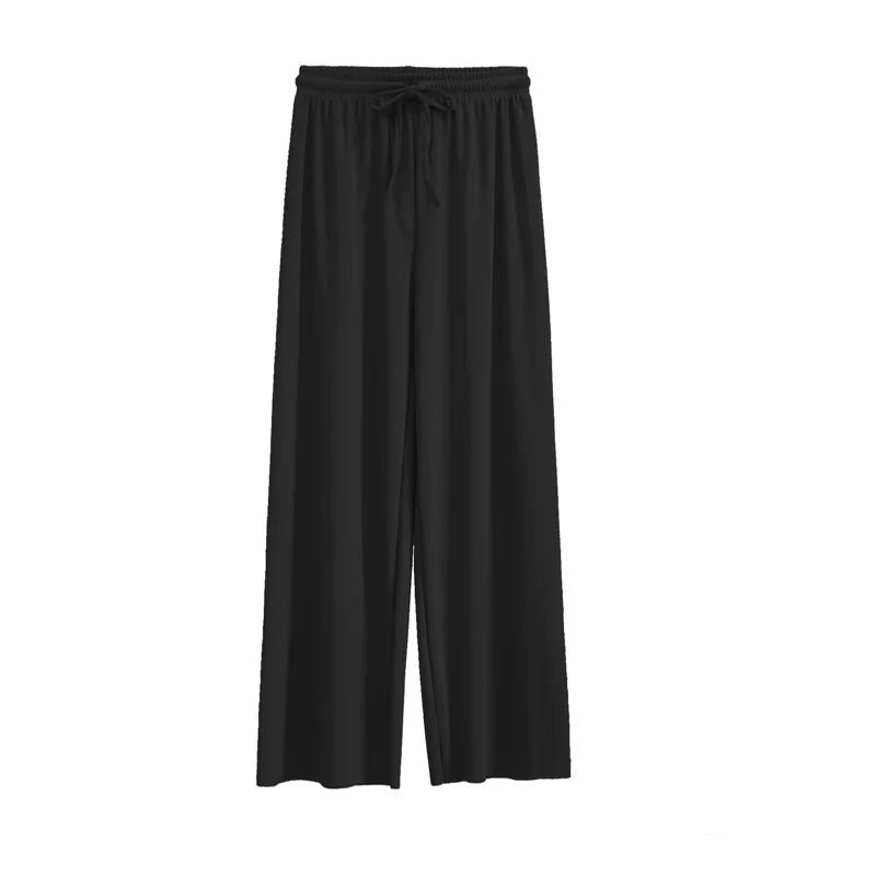 BreezeEase Women’s Ankle-Length Wide-Leg Ice Silk Pants