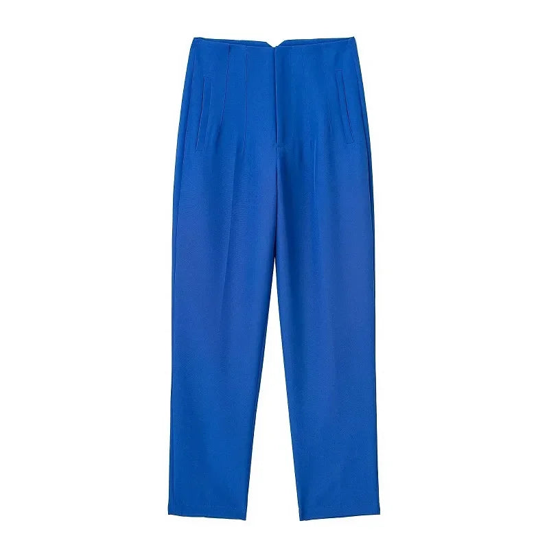 Chic Office Essentials: High-Waisted Pencil Trousers for Women – Formal Pants