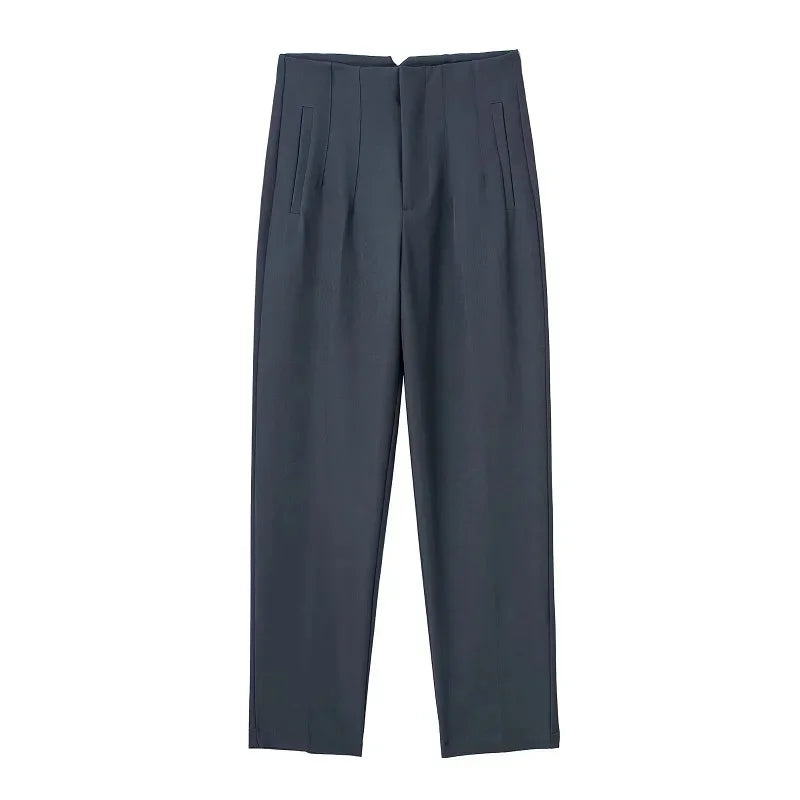 Chic Office Essentials: High-Waisted Pencil Trousers for Women – Formal Pants