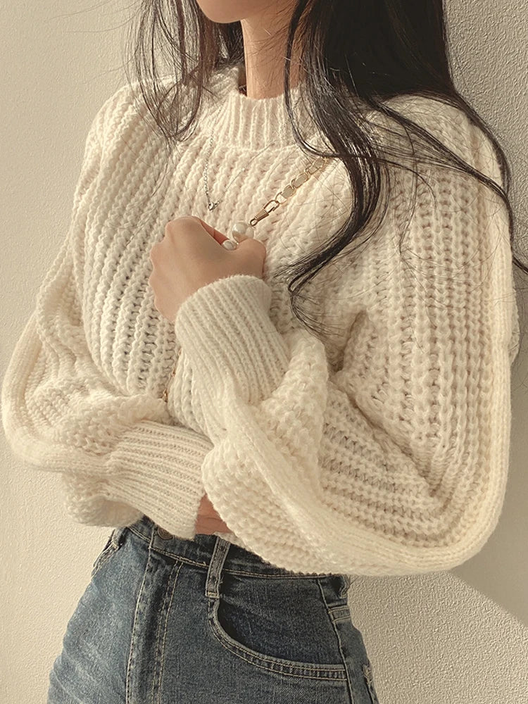 Vintage Lantern Sleeve Harajuku Sweater