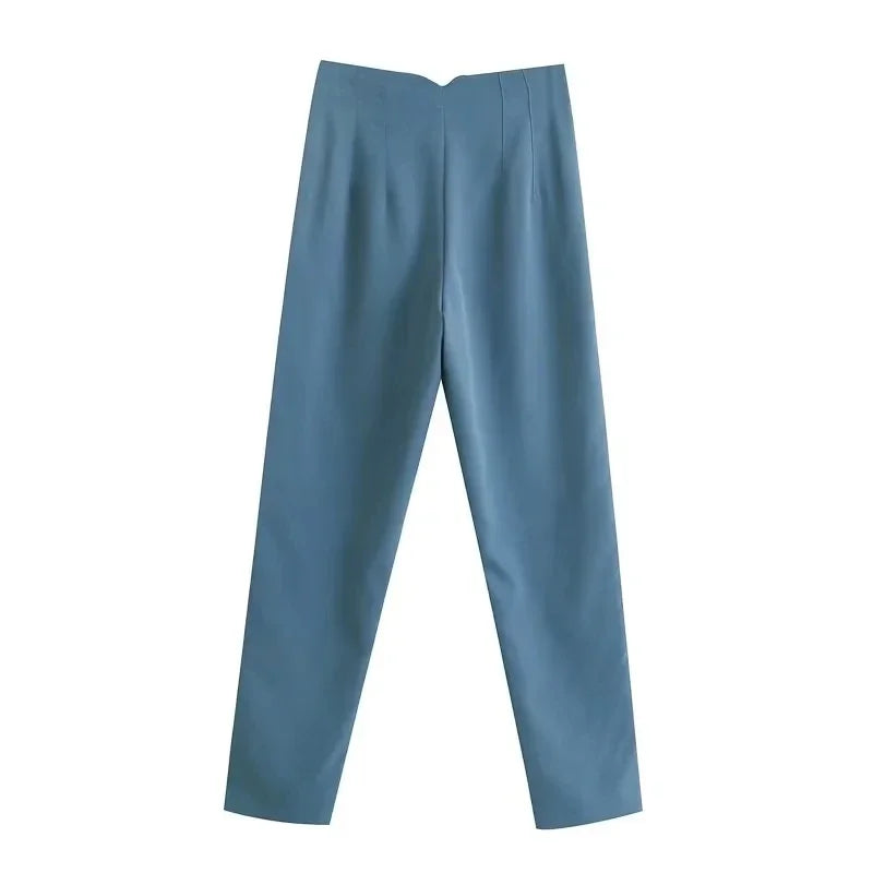 Chic Office Essentials: High-Waisted Pencil Trousers for Women – Formal Pants