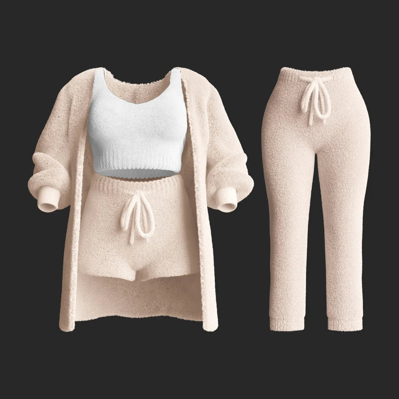 CozyChic 3-Piece Knit Loungewear Set