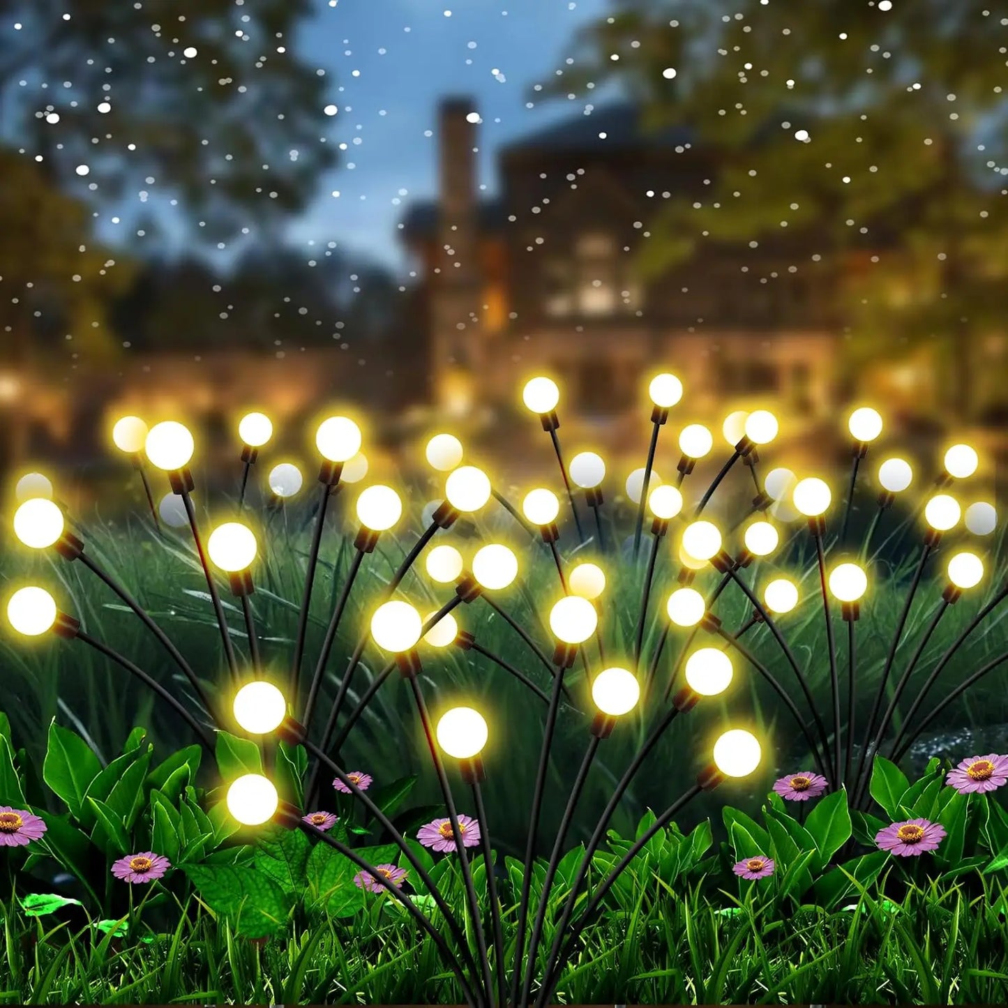 LumiGlow Solar Firefly Garden Lights – Waterproof, Vibrant & Wind-Swaying Outdoor Magic