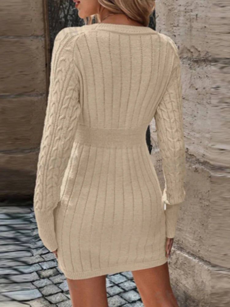 TwistAura Knit Mini Dress