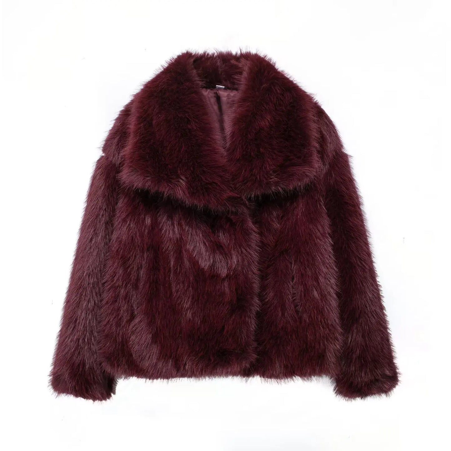 FauxChic Cropped Faux Fur Jacket