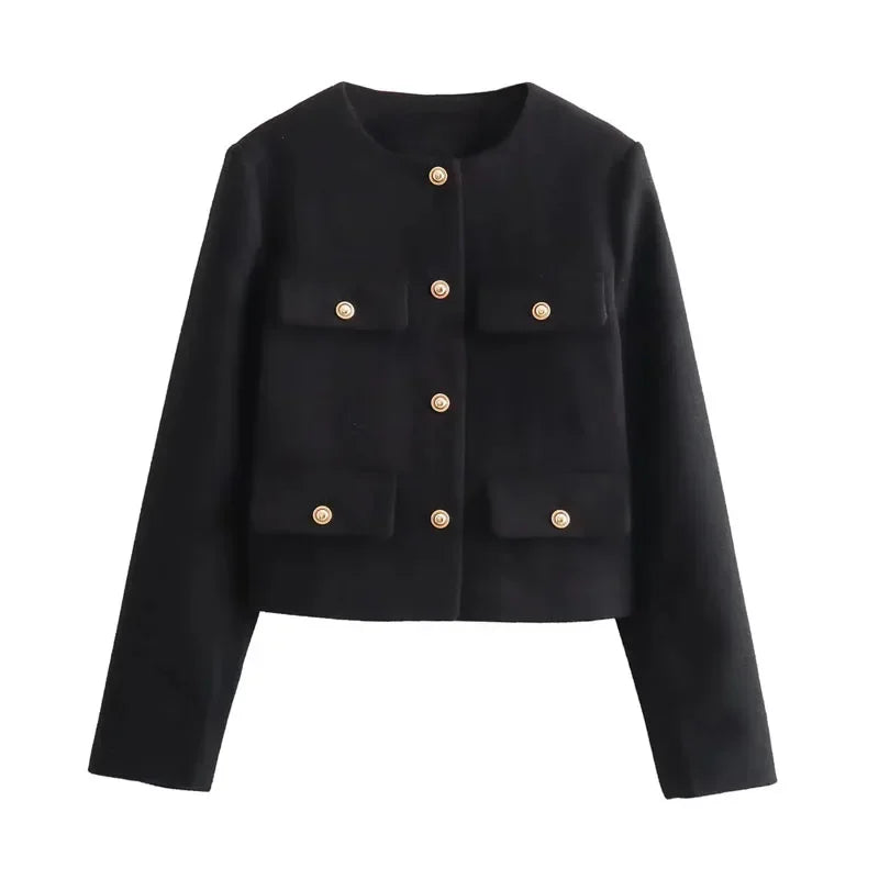 ChicCrop Elegant Button-Up Short Coat