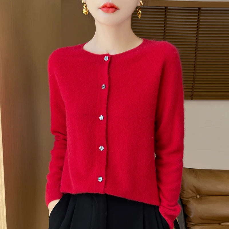 Pure Merino Wool Long Sleeve Cardigan