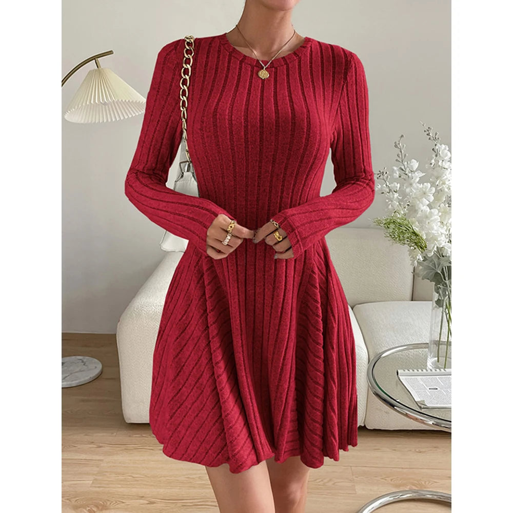 AutumnAura Women's Elegant Mini Wrap Dress