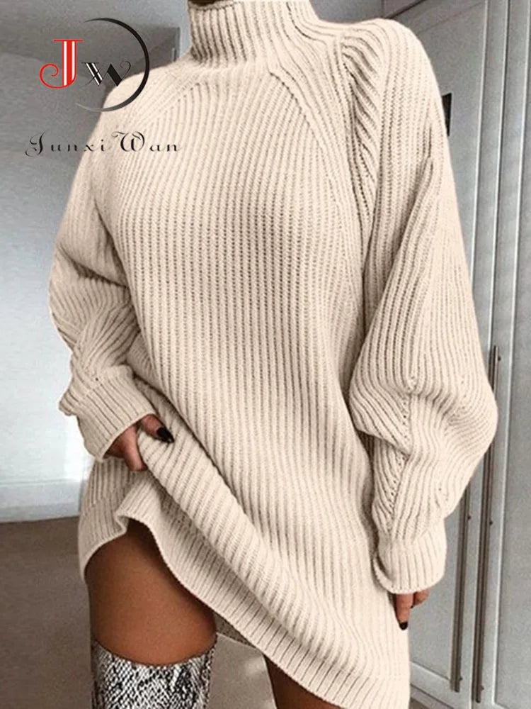 CozyChic Turtleneck Sweater Dress