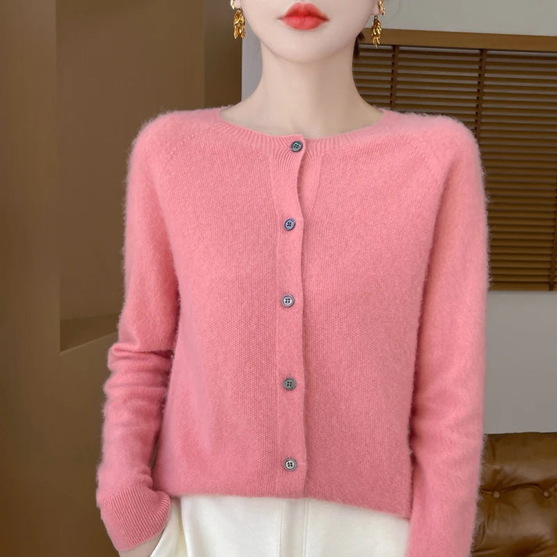 Pure Merino Wool Long Sleeve Cardigan
