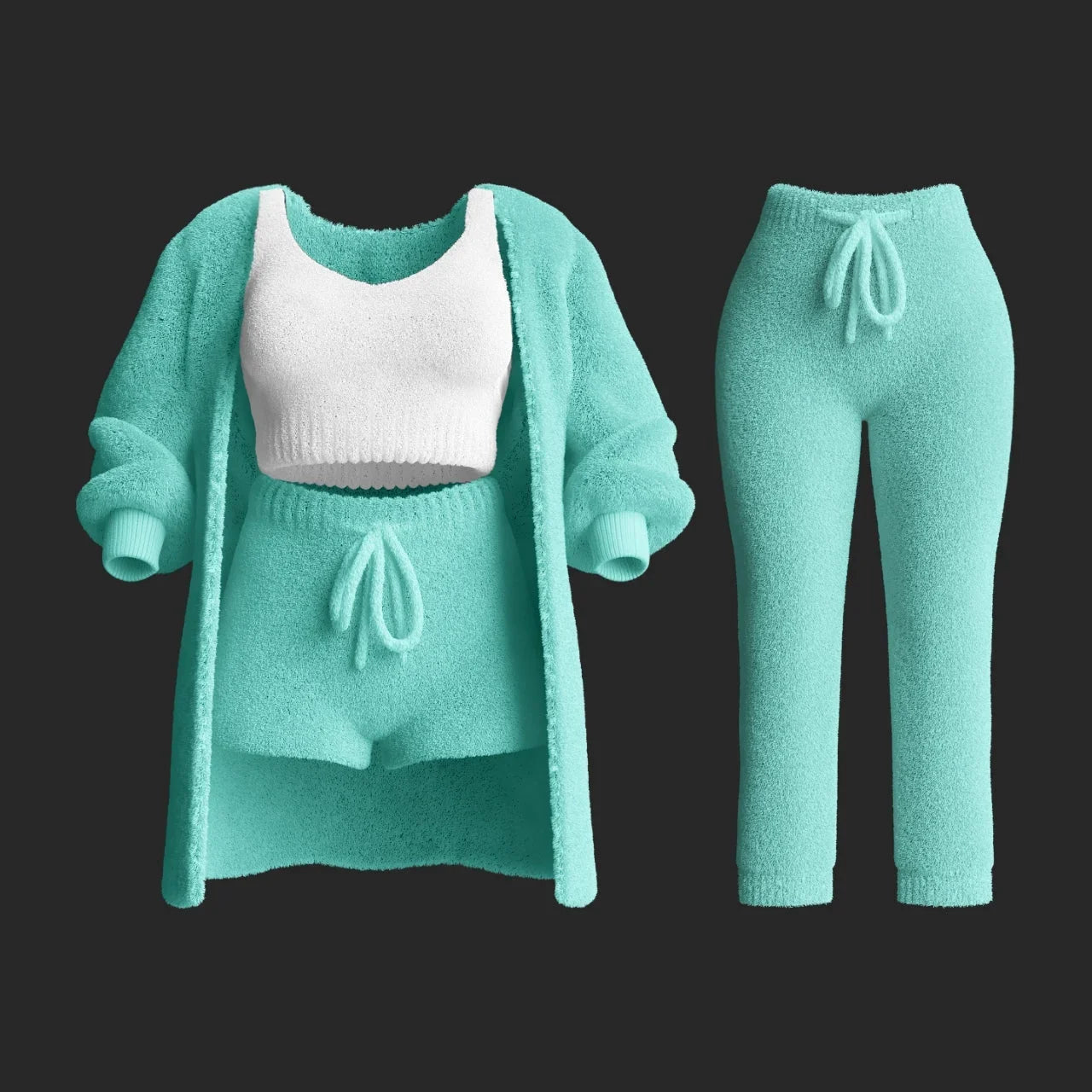CozyChic 3-Piece Knit Loungewear Set
