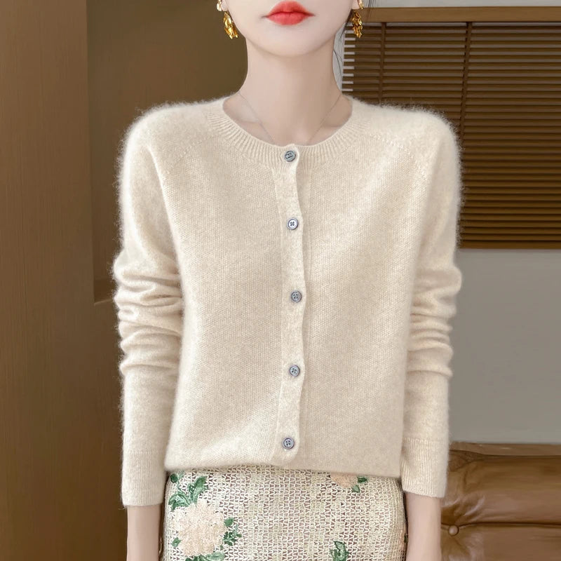 Pure Merino Wool Long Sleeve Cardigan