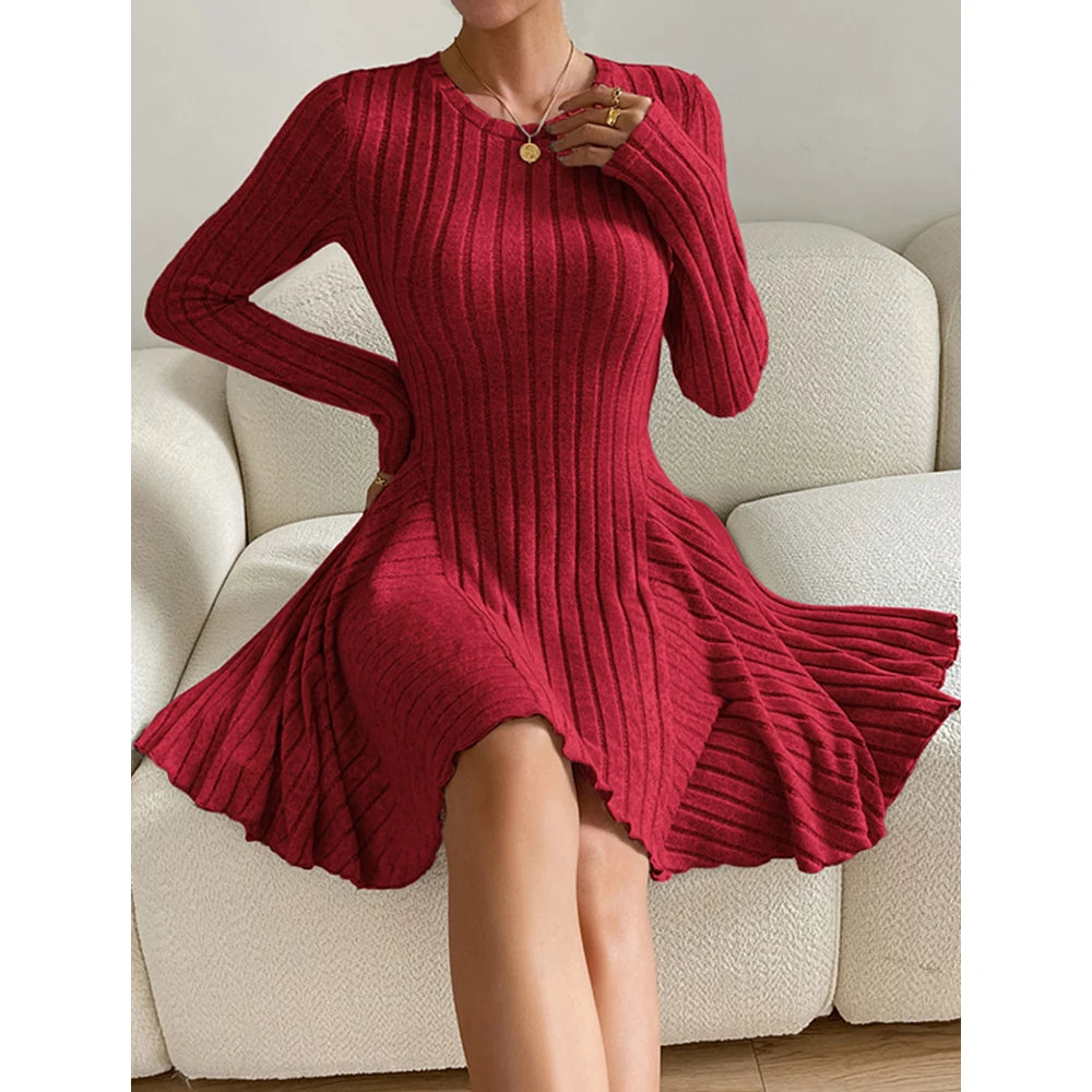 AutumnAura Women's Elegant Mini Wrap Dress