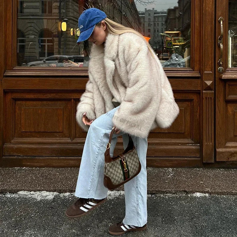 NeoMint Luxe Gradient Faux Fur Coat