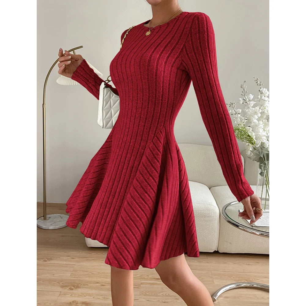 AutumnAura Women's Elegant Mini Wrap Dress