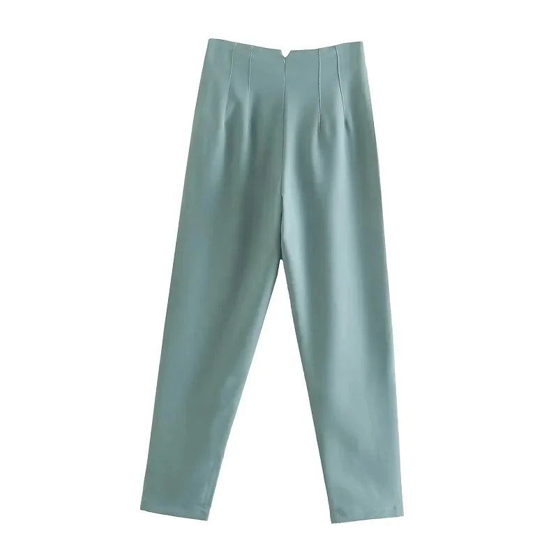 Chic Office Essentials: High-Waisted Pencil Trousers for Women – Formal Pants