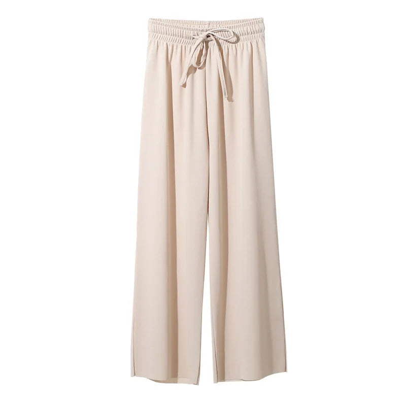 BreezeEase Women’s Ankle-Length Wide-Leg Ice Silk Pants