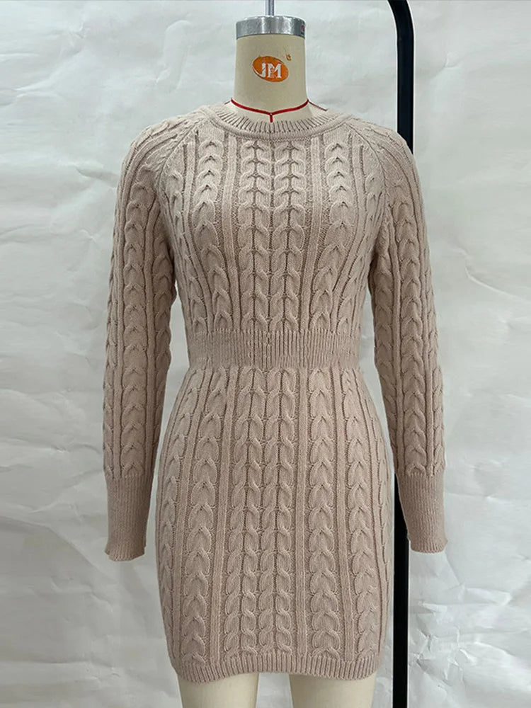 TwistAura Knit Mini Dress