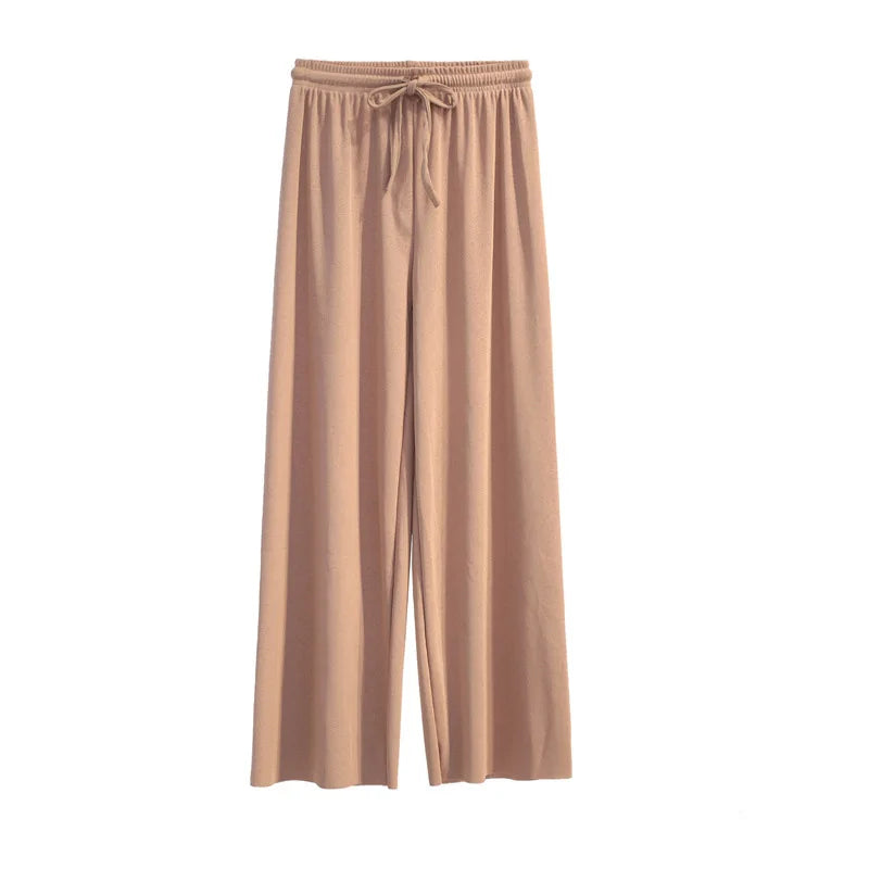 BreezeEase Women’s Ankle-Length Wide-Leg Ice Silk Pants