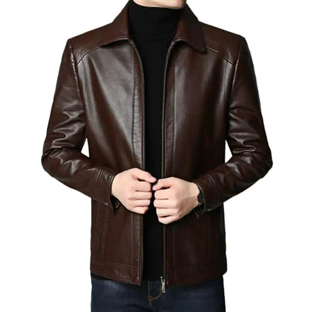 UrbanEdge Men's Slim Leather Blazer