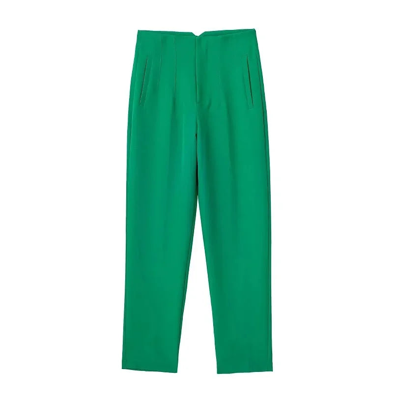 Chic Office Essentials: High-Waisted Pencil Trousers for Women – Formal Pants