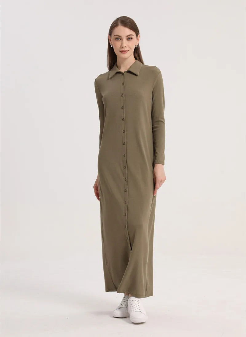 Serene Edge - Ribbed Maxi Dress